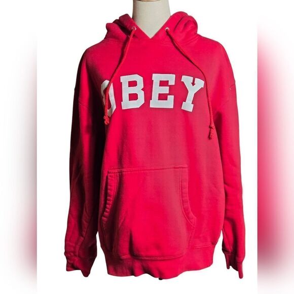 OBEY Red Hoodie Sweatshirt - Picture 1 of 4